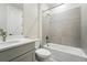 Clean bathroom featuring a tub and shower combination and a white vanity at 5722 Farrier Pt, Castle Rock, CO 80104
