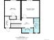 Floorplan showing the layout of the lower level of the home, with the bathroom, recreation room, and bedroom at 1419 Dexter St, Denver, CO 80220