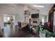 Comfortable living area showcases a stone fireplace and vaulted ceilings at 4505 S Yosemite St # 433, Denver, CO 80237