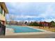 Community pool covered for the off-season, featuring a picnic area and gazebo at 8322 S Upham Way, Littleton, CO 80128