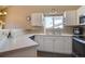 Bright kitchen with white cabinets, stainless steel sink, and modern appliances at 9659 Autumnwood Pl, Highlands Ranch, CO 80129