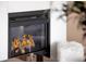 Modern fireplace with a black frame and glass front, providing a cozy ambiance at 2900 Inca St # 7, Denver, CO 80202
