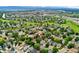 Neighborhood aerial view showing the property's location within a residential area at 517 Chiswick Cir, Highlands Ranch, CO 80126