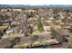 Aerial view of a neighborhood with the house featuring a red door at 2237 S Lowell Blvd, Denver, CO 80219