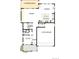 First floor plan featuring kitchen, dining, living, powder room, and garage layout at 21295 E 61St Dr, Aurora, CO 80019