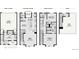 Detailed three-story floor plan with garage, flex space, kitchen, great room, owner's suite, and roof deck at 14279 Currant St, Broomfield, CO 80020