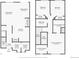 Floor plan showcasing the layout of the first and second floors, including kitchen, living spaces, and bedrooms at 5873 Ceylon St # E, Denver, CO 80249