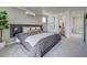 Comfortable bedroom featuring a stylish bed, side table, and neutral color scheme at 13079 E 103Rd Pl, Commerce City, CO 80022