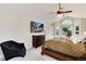 Tranquil main bedroom with vaulted ceiling, TV, and comfortable furnishings at 11056 W Rowland Ave, Littleton, CO 80127