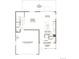 First-floor floor plan featuring a kitchen, great room, dining area, two-car garage, and covered porch at 24769 E 39Th Ave, Aurora, CO 80019