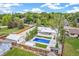 Aerial view of the home highlighting the pool, manicured landscaping, and spacious outdoor living areas at 2981 Teller St, Wheat Ridge, CO 80033