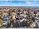 Wide view of home and neighborhood in winter at 4681 S Columbine Ct, Cherry Hills Village, CO 80113