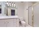 Clean bathroom with a shower and white vanity at 4681 S Columbine Ct, Cherry Hills Village, CO 80113