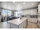 Open concept kitchen with an island, white cabinets, and stainless steel appliances at 4357 Ivycrest Pt, Highlands Ranch, CO 80130