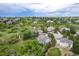 Aerial view of a desirable neighborhood with mature trees, well-maintained homes, and lush surroundings at 920 Shady Oak Ln, Castle Pines, CO 80108