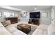 Cozy living room features a built-in bar, comfortable sofas, and a large television for entertainment at 920 Shady Oak Ln, Castle Pines, CO 80108