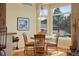 Bright breakfast nook featuring a round table, four chairs, and a large window with natural light at 3441 Medallion Rd, Castle Rock, CO 80104