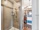 Bathroom with glass shower and walk-in closet at 5731 Boston Ct, Denver, CO 80238