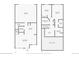 Detailed floor plan layout of the first and second floors of the residence at 12728 Jasmine St # E, Thornton, CO 80602