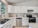 Bright kitchen features stainless steel appliances, light countertops and white cabinets at 17014 Carr Ave, Parker, CO 80134