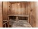 Interior view of a sauna with wooden benches, walls, and floor at 1223 Race St # 101, Denver, CO 80206