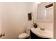 Chic powder room featuring modern fixtures and stylish design at 3353 Wabash St, Denver, CO 80238