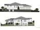 Modern stucco home design featuring a two-car garage and meticulous landscaping on a gentle hillside at 6740 S Waco St, Foxfield, CO 80016