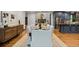 Open concept dining room with contemporary decor and access to kitchen at 11790 Huckleberry Dr, Franktown, CO 80116