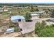 Aerial shot of a barn, garage and outbuildings with ample parking, ready for farm living at 50950 E 32Nd Ave, Bennett, CO 80102