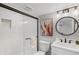 Bright bathroom with glass shower and modern vanity sink at 7743 S Birch Ct, Centennial, CO 80122