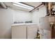 Laundry room features a washer, a dryer, and a hot water heater at 25808 Sunrise Ln, Golden, CO 80401