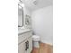 This half bath boasts clean lines, modern fixtures, and neutral decor at 2275 S Yosemite Cir, Denver, CO 80231