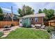 Inviting backyard with a patio, dining set, fire pit seating, lush lawn, and privacy fence perfect for outdoor living at 3622 Lowell Blvd, Denver, CO 80211