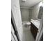 Clean basement bathroom, shower, toilet and vanity at 3092 S Kearney St, Denver, CO 80222