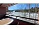 Balcony with mountain views and small table at 555 S Park Ave # 202, Breckenridge, CO 80424