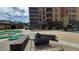 Resort exterior with fire pit and putting green at 555 S Park Ave # 202, Breckenridge, CO 80424