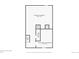 Basement floor plan with finished and unfinished rooms, including stairs and bathroom at 7755 E Quincy Ave # T2, Denver, CO 80237