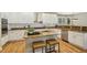 Spacious kitchen featuring white cabinets, stainless appliances, large island with seating at 1290 S Milwaukee St, Denver, CO 80210