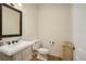 Charming powder room with a pedestal sink, elegant mirror, and stylish decor at 1290 S Milwaukee St, Denver, CO 80210