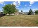 Expansive backyard with large trees, a tire swing, grass, and an outbuilding at 7550 Raleigh St, Westminster, CO 80030