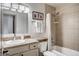 Clean bathroom with tub and shower combination at 699 Highlands Dr, Breckenridge, CO 80424