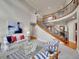 Open-concept living room with elegant staircase, comfortable seating, and modern decor for a welcoming atmosphere at 291 Fairchild Dr, Highlands Ranch, CO 80126