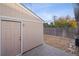 Backyard with detached garage and patio at 3608 N Grape St, Denver, CO 80207