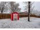 Backyard featuring storage shed and tall privacy fence at 460 Lansing St, Aurora, CO 80010