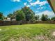 Fenced backyard features a large, grassy lawn perfect for outdoor activities at 7936 Eaton St, Arvada, CO 80003