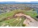 Aerial view of the neighborhood featuring nearby park and playground, emphasizing community amenities at 5207 S Jericho Way, Centennial, CO 80015