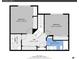 Detailed floorplan showcasing the layout of the second floor with labeled rooms and dimensions at 1303 S Danube Way # 104, Aurora, CO 80017