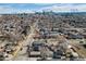 Stunning aerial view showing the property's proximity to the Denver skyline and major landmarks at 2053 Meade St, Denver, CO 80211
