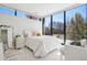 Bright bedroom featuring large windows with great views, white walls, and a comfortable bed with fluffy pillows at 2539 E 5Th Ave, Denver, CO 80206