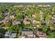 Aerial view of the property showcasing the backyard, mature trees, and neighborhood layout at 7351 S Marion St, Centennial, CO 80122